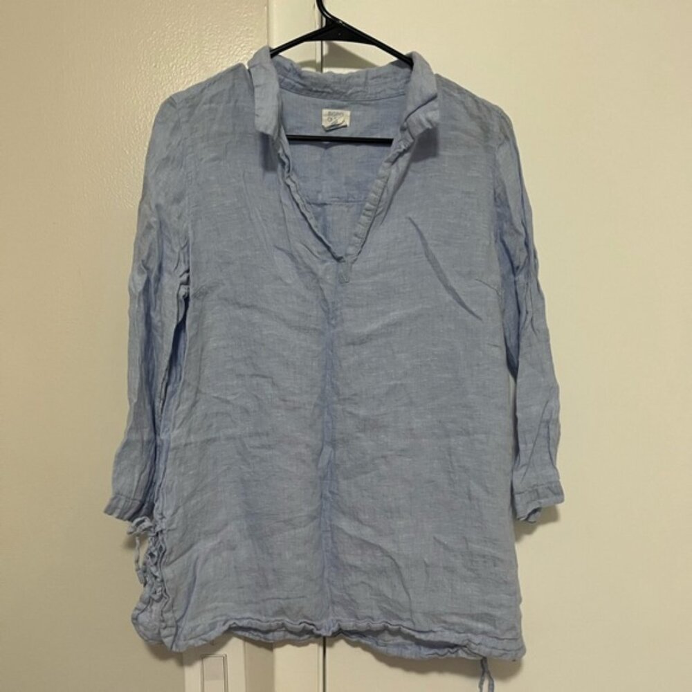 Women’s Sky Blue 100% Linen Tunic